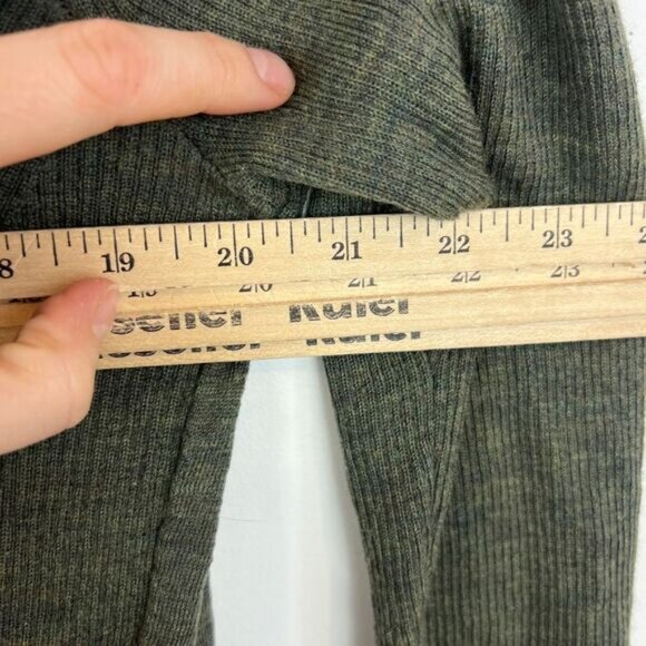 Cynthia Rowley Women's Medium Green Extra Fine Merino Wool Open Front Cardigan - Picture 6 of 10